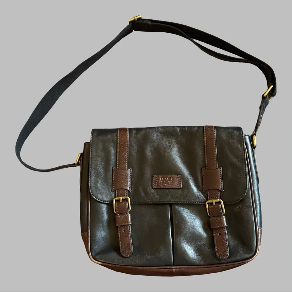 FOSSIL Canyon Commuter Brown Leather Messenger Bag
